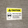 Caution: Risk of Eye Injury - Eye Protection Required with Graphic Landscape - Wall Sign