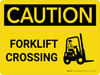 Caution: Forklift Crossing with Icon on Right Landscape - Wall Sign