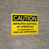 Caution: Improper Disposal of Chemicals Landscape - Wall Sign