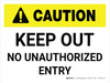 Caution: Keep Out White Landscape - Wall Sign Caution: Keep Out White Landscape - Wall Sign