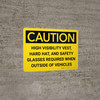 Caution: PPE Required When Outside of Vehicles Landscape - Wall Sign