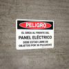 Danger: Spanish Area In Front Of Electrical Panel Landscape - Wall Sign