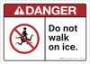 Danger: Do Not Walk on Ice ANSI - Wall Sign