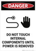 Danger: Do Not Touch Internal Components - Wall Sign