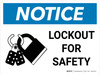 Notice: Lockout for Safety with Icon Landscape - Wall Sign