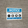 Notice: Mandatory For Site Safety with Icons Landscape - Wall Sign Notice: Mandatory For Site Safety with Icons Landscape - Wall Sign
