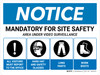 Notice: Mandatory For Site Safety with Icons Landscape - Wall Sign Notice: Mandatory For Site Safety with Icons Landscape - Wall Sign