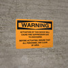 Warning: Acuation of This Device Will Cause Fire Suppression Landscape - Wall Sign Warning: Acuation of This Device Will Cause Fire Suppression Landscape - Wall Sign