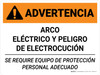 Warning: Arc Flash Shock Hazard PPE Required Spanish Landscape - Wall Sign Warning: Arc Flash Shock Hazard PPE Required Spanish Landscape - Wall Sign