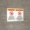 Warning: Do Not Place Biohazardous Materials in Waste Receptacle Bilingual Spanish Landscape - Wall Sign