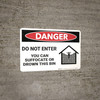 Danger: Do Not Enter Suffocation Hazard - Wall Sign