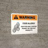Warning: Food Allergy Our Food May Contain Peanut Tree Nut Products with Icon Landscape - Wall Sign Warning: Food Allergy Our Food May Contain Peanut Tree Nut Products with Icon Landscape - Wall Sign