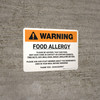 Warning: Food Allergy Please be Advised Landscape - Wall Sign