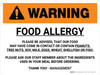 Warning: Food Allergy Please be Advised Landscape - Wall Sign
