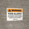 Warning: Food Allergy Please Speak to Your Server if You Have Any Concerns Landscape - Wall Sign Warning: Food Allergy Please Speak to Your Server if You Have Any Concerns Landscape - Wall Sign
