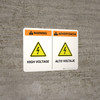 Warning: High Voltage Bilingual Spanish Landscape - Wall Sign