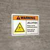Warning: Jellyfish Stings Can Be Painful Stay Out Of Water with Icon Landscape - Wall Sign