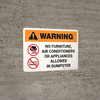 Warning: No Furniture Air Conditioners Or Appliances Allowed In Dumpster with Icons Landscape - Wall Sign Warning: No Furniture Air Conditioners Or Appliances Allowed In Dumpster with Icons Landscape - Wall Sign