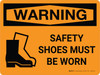 Warning: PPE Safety Shoes Must be Worn with Icon Landscape - Wall Sign