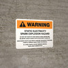 Warning: Static Electricity Spark Explosion Hazard Landscape - Wall Sign Warning: Static Electricity Spark Explosion Hazard Landscape - Wall Sign