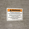 Warning: VK 1230 Fire Supression System Landscape - Wall Sign
