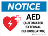 Notice: AED (Automated External Defibrillator) With Icon Landscape - Wall Sign Notice: AED (Automated External Defibrillator) With Icon Landscape - Wall Sign