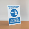 Prevent Coronavirus - Please Use Hand Sanitizer - Desktop Sign
