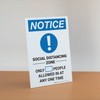 Notice: Social Distancing Zone with Icon Portrait - Desktop Sign