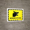 Beware Of Dog Yellow Landscape - Wall Sign Beware Of Dog Yellow Landscape - Wall Sign