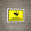 Beware Of Geese Droppings Yellow Hazard Landscape - Wall Sign