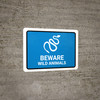 Beware Wild Animals Blue Landscape - Wall Sign