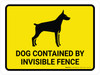 Dog Contained By Invisible Fence Landscape - Wall Sign Dog Contained By Invisible Fence Landscape - Wall Sign
