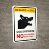 Beware Of Dog Dog Does Bite No Trespassing Portrait - Wall Sign Beware Of Dog Dog Does Bite No Trespassing Portrait - Wall Sign