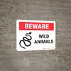 Beware Wild Animals Landscape - Wall Sign Beware Wild Animals Landscape - Wall Sign