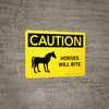 Caution: Horses Will Bite Landscape - Wall Sign Caution: Horses Will Bite Landscape - Wall Sign
