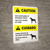 Caution: Ansi Dog Contained By Invisible Fence Bilingual Spanish Portarit - Wall Sign
