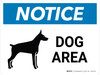 Notice: Dog Area Landscape - Wall Sign Notice: Dog Area Landscape - Wall Sign