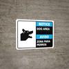 Notice: Dog Area Bilingual Spanish Landscape - Wall Sign