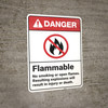 Danger: Flammable No Smoking or Open Flames ANSI - Wall Sign Danger: Flammable No Smoking or Open Flames ANSI - Wall Sign