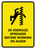 De-Energize Spreader Before Working Portrait - Wall Sign De-Energize Spreader Before Working Portrait - Wall Sign