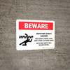 Beware: Rotating Shaft Hazard Keep Body Landscape - Wall Sign Beware: Rotating Shaft Hazard Keep Body Landscape - Wall Sign
