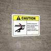 Caution: Ansi Rotating Equipment Landscape - Wall Sign