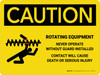 Caution: Rotating Equipment Landscape - Wall Sign