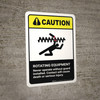 Caution: Ansi Rotating Equipment Portrait - Wall Sign Caution: Ansi Rotating Equipment Portrait - Wall Sign