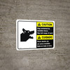 Caution: Dog Contained by Invisible Fence Ansi Bilingual Spanish Landscape - Wall Sign