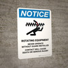 Notice: Rotating Equipment Portrait - Wall Sign