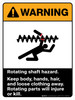 Warning: Ansi Rotating Shaft Hazard Keep Body Portrait - Wall Sign