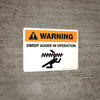 Warning: Sweep Auger In Operation Landscape - Wall Sign Warning: Sweep Auger In Operation Landscape - Wall Sign