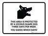 This Area Protected by a Vicious Gard Dog Landscape - Wall Sign