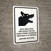 This Area is Protected By A Vicious Dog Three Times Per Week Spanish Portrait - Wall Sign